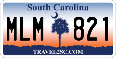SC license plate MLM821