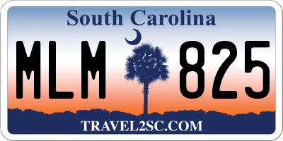 SC license plate MLM825