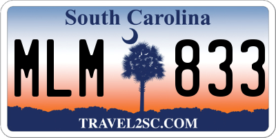 SC license plate MLM833