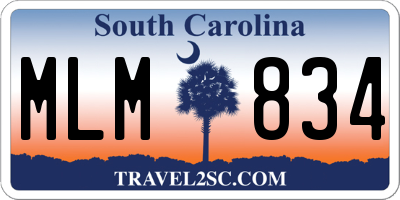 SC license plate MLM834