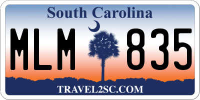 SC license plate MLM835