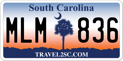 SC license plate MLM836