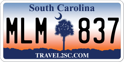 SC license plate MLM837