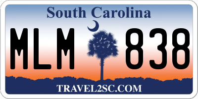 SC license plate MLM838