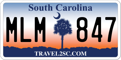 SC license plate MLM847