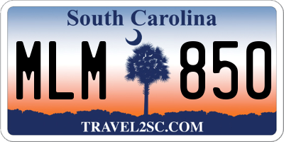 SC license plate MLM850