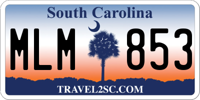 SC license plate MLM853