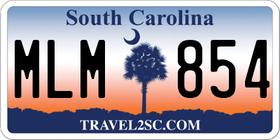 SC license plate MLM854