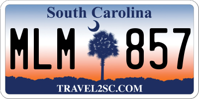 SC license plate MLM857