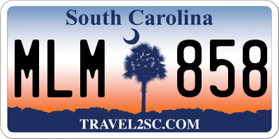 SC license plate MLM858