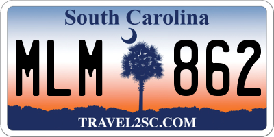 SC license plate MLM862