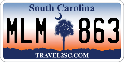 SC license plate MLM863