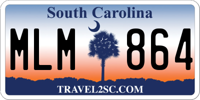 SC license plate MLM864