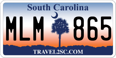 SC license plate MLM865