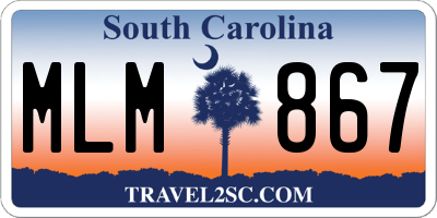 SC license plate MLM867
