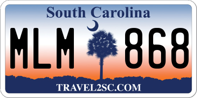 SC license plate MLM868