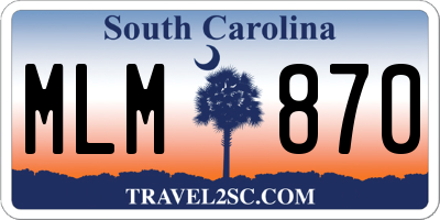 SC license plate MLM870