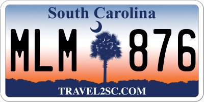 SC license plate MLM876