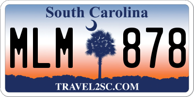 SC license plate MLM878