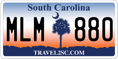 SC license plate MLM880