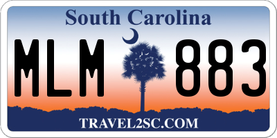 SC license plate MLM883