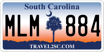 SC license plate MLM884