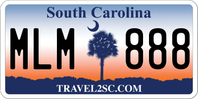 SC license plate MLM888