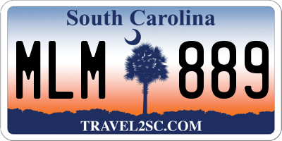 SC license plate MLM889