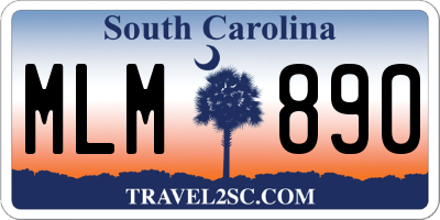 SC license plate MLM890