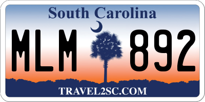 SC license plate MLM892
