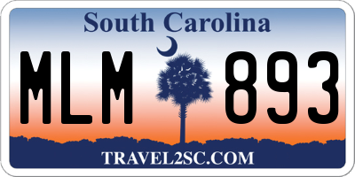 SC license plate MLM893