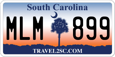 SC license plate MLM899