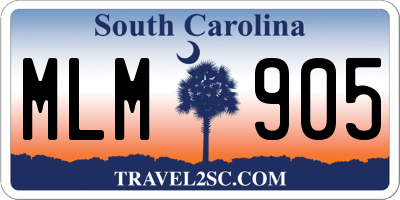 SC license plate MLM905