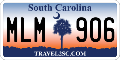 SC license plate MLM906
