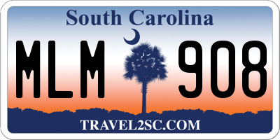 SC license plate MLM908