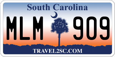 SC license plate MLM909