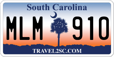 SC license plate MLM910