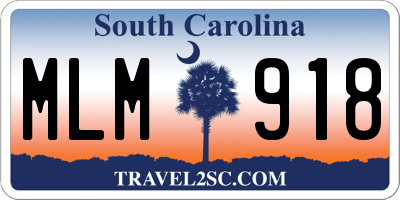 SC license plate MLM918