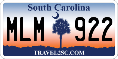SC license plate MLM922