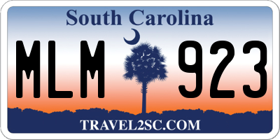 SC license plate MLM923