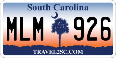 SC license plate MLM926