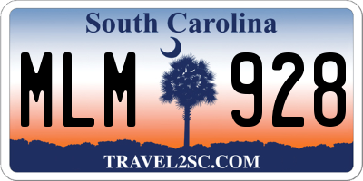 SC license plate MLM928