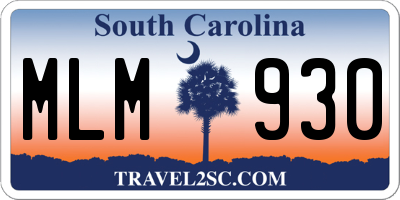 SC license plate MLM930