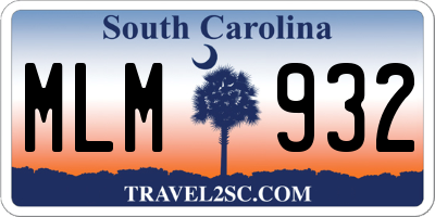 SC license plate MLM932