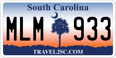 SC license plate MLM933