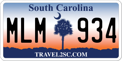 SC license plate MLM934