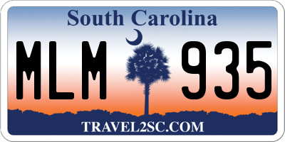 SC license plate MLM935