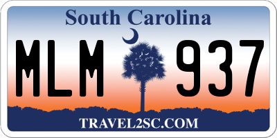 SC license plate MLM937