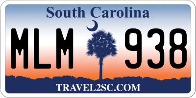 SC license plate MLM938