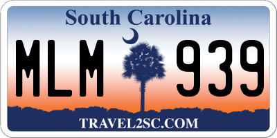 SC license plate MLM939